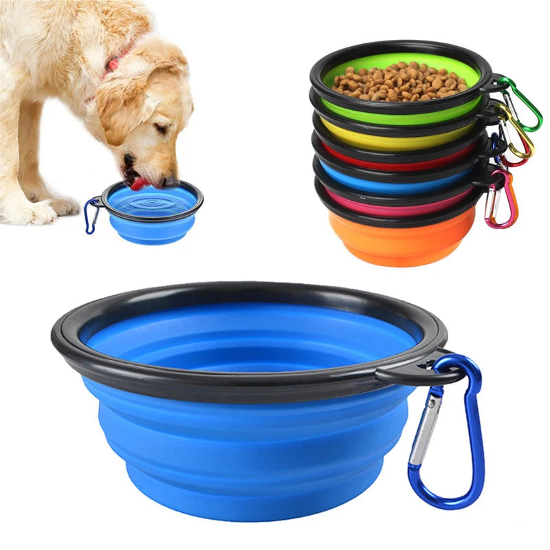 Gamelle de voyage pliable en silicone-Idéale pour transporter et servir l’eau ou la nourriture de votre chien en toute simplicité