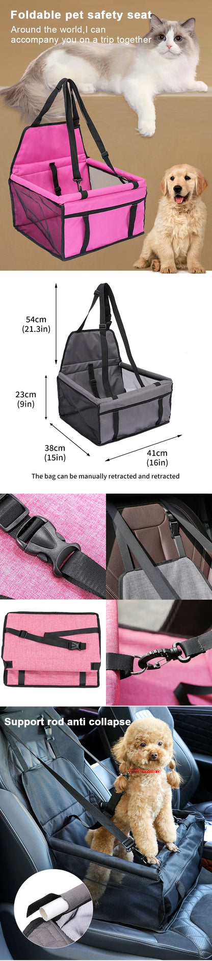 Siège Auto pliable 2 en 1-Voyagez en toute sérénité avec votre chien grâce à notre Siège Auto Pliable, alliant stabilité, confort pour des trajets sécurisés.